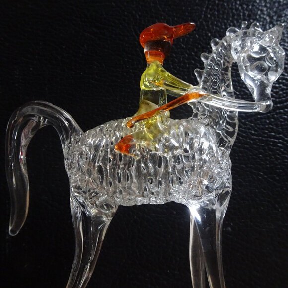 Vintage glass horse and jockey - Picture 9 of 15